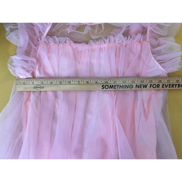 Bibi Flutter Sleeve High Neck Chiffon Blouse Top Pink Women's Size Medium NWT - Picture 3 of 6